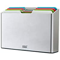 Joseph Joseph Folio Juego de 4 tablas de cortar con código de color y estuche para guardarlas (Regular) - Plata